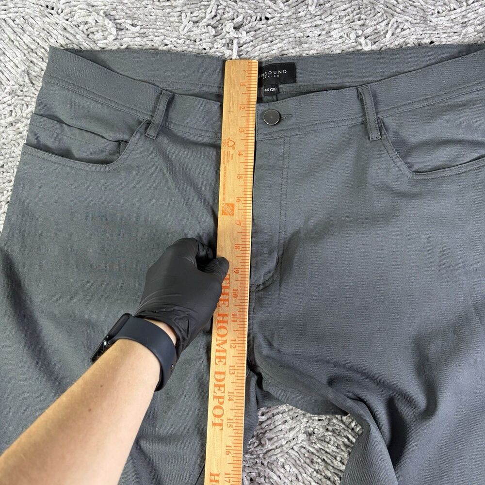 Unbound Merino Chino Pants Mens 40x27 Gray Stretch Performance Wool Business 5 - Picture 5 of 10